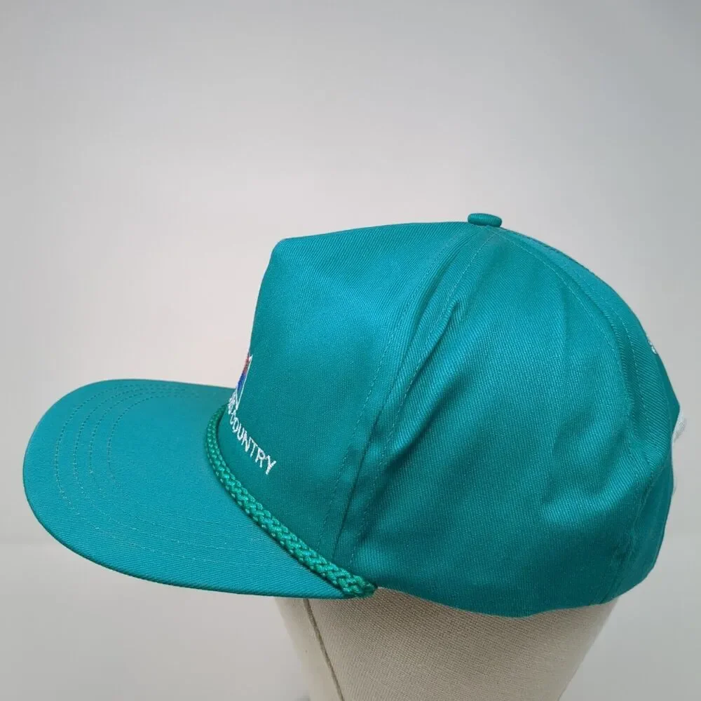 Idaho Is ABS Country Slideback Hat Green One Size Adjustable Embroidered Rope